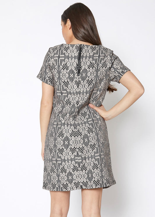 Women's Flower Embossed Shift Dress