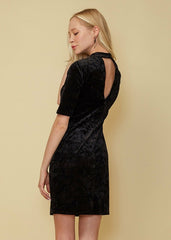 Velvet Deep V Cutout Back Dress