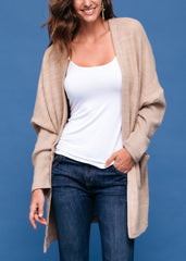 Women's Basic Cardigan In Camel