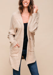 Women's Basic Cardigan In Camel