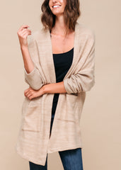 Women's Basic Cardigan In Camel