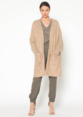 Women's Basic Cardigan In Camel