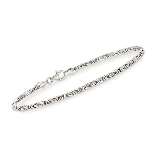 Byzantine Chain Bracelet in 18K White Gold Plated