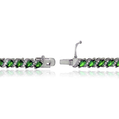 20.00 CT Genuine Emerald Vine Bracelet Embellished with  Crystals in