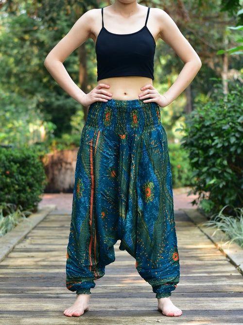 Bohotusk Teal Green Moonshine Low Crotch Harem Pants Womens