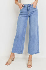 JUST BLACK DENIM HIGH RISE WIDE LEG JEAN