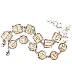 To the Woman I Love – Personalized Charm Bracelet, Square Antique