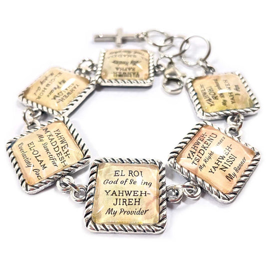 Jesus' I AM Statements Glass Scripture Charm Bracelet – Christian