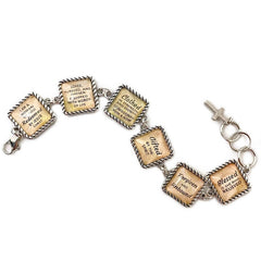 To the Woman I Love – Personalized Charm Bracelet, Square Antique