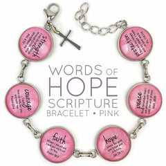 Words of Hope & Scriptures Bracelet – Strength, Courage, Faith, Hope –