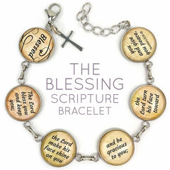 The Blessing Scripture Bracelet – Numbers 6 Glass Charm Stainless