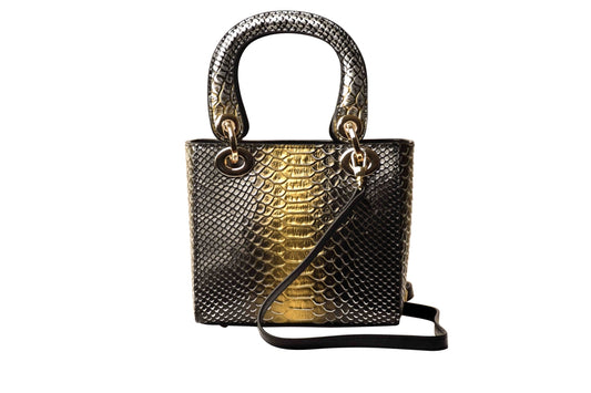 Bravo Handbags BH01-1889GOL Mini Galina in Python Print Handbag, G