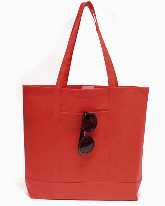 Gift Expressions NW301RED Non Woven Tote with Pocket, Red - 10 Pac