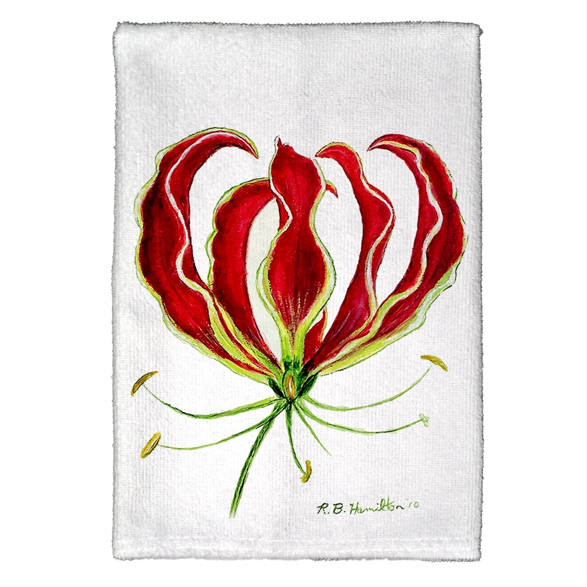 Betsy Drake KT482 Red Lily Kitchen Towel