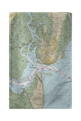 Betsy Drake BT11506 St Simons Sound, GA Nautical Map Beach Towel -