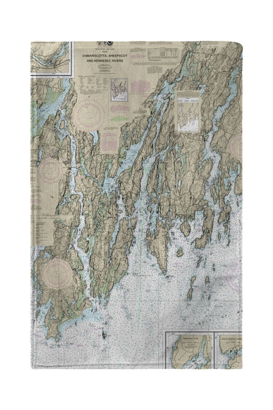 Betsy Drake BT13293BB BoothBay, ME Nautical Map Beach Towel - 30 x