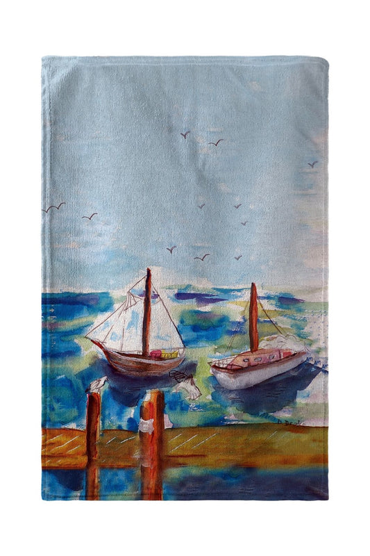 Betsy Drake BT933 Two Sailboats Beach Towel - 30 x 50 in.