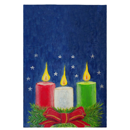 Betsy Drake GT255 Christmas Candles Guest Towel - 20 x 20 in.