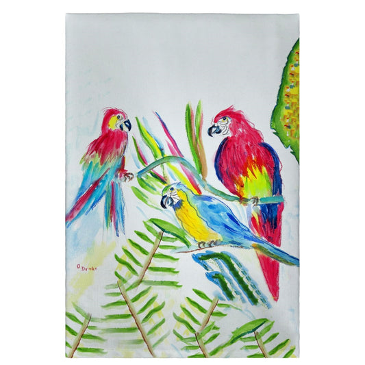 Betsy Drake GT392 Three Parrots Guest Towel - 20 x 20 in.