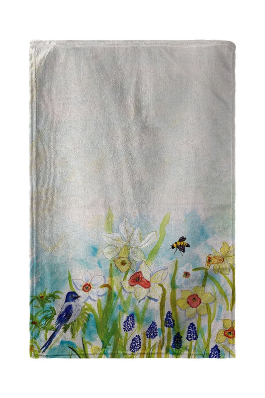 Betsy Drake BT167 30 x 50 in. Bird & Daffodils Beach Towel