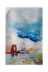 Betsy Drake BT488 30 x 50 in. Dock & Shrimp Beach Towel