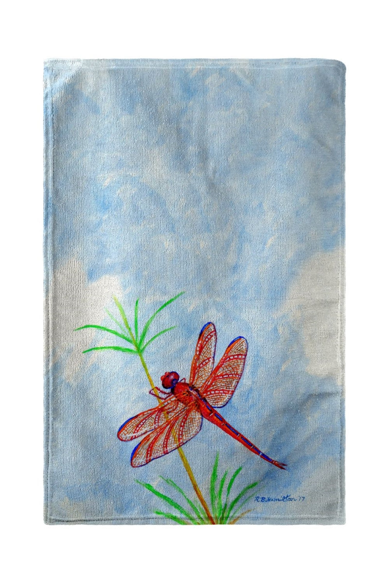 Betsy Drake BT773 30 x 50 in. Red Dragonfly Beach Towel