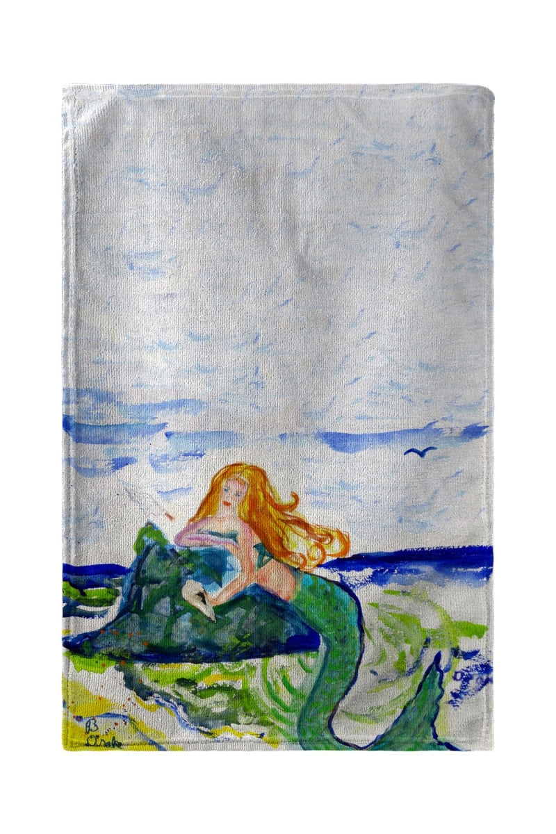 Betsy Drake BT805 30 x 50 in. Mermaid on Rock Beach Towel