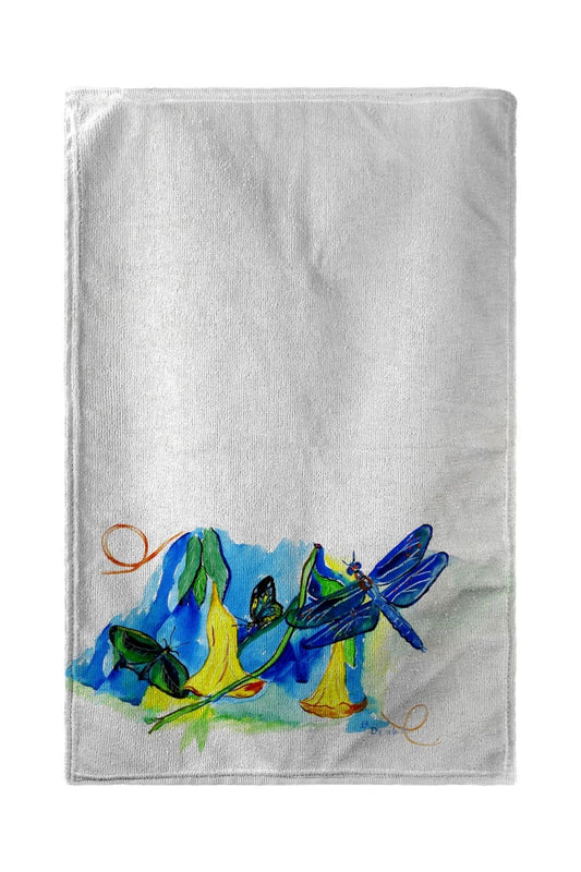 Betsy Drake BT813 30 x 50 in. Yellow Bells & Dragonfly Beach Towel