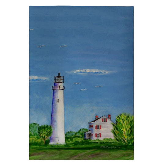 Betsy Drake GT993 20 x 20 in. Fenwich Island Lighthouse Guest Towel