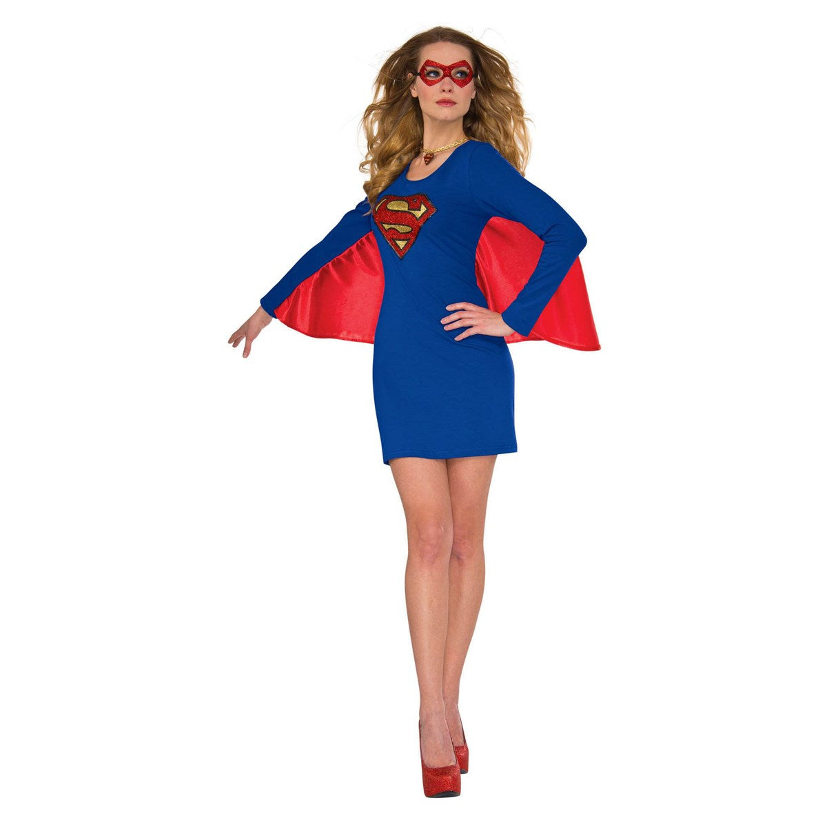 Rubies 279852 Womens Supergirl Cape Dress with Wing, Medium & Larg