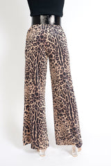 Bianca Velvet Pants in Leopard Print