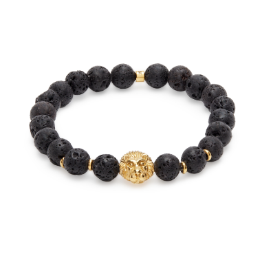 Bracelet en Pierres de Lave "Force & Vigueur du Lion"