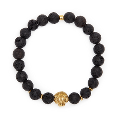 Bracelet en Pierres de Lave "Force & Vigueur du Lion"