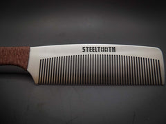 Hemp Cordage Handle Steeltooth Comb - Earth Tones