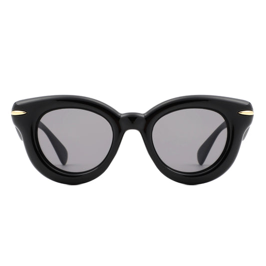 Glide - Round Thick Frame Retro Circle Sunglass