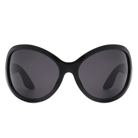 Quinlan - Oversized Round Wraparound Women's Sunglasses