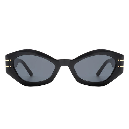 Elysiant - Geometric Oval Slim Fashion Round Cat Eye Sunglasses