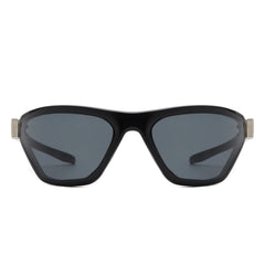 Luminize - Square Mirrored Wrap Around Sport Sunglasses