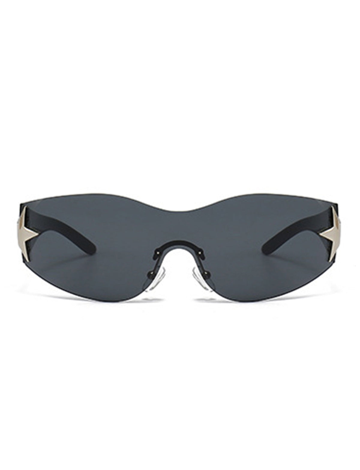 Vyrin - Star Designed Rimless Sleek Wraparound Shield Sunglasses