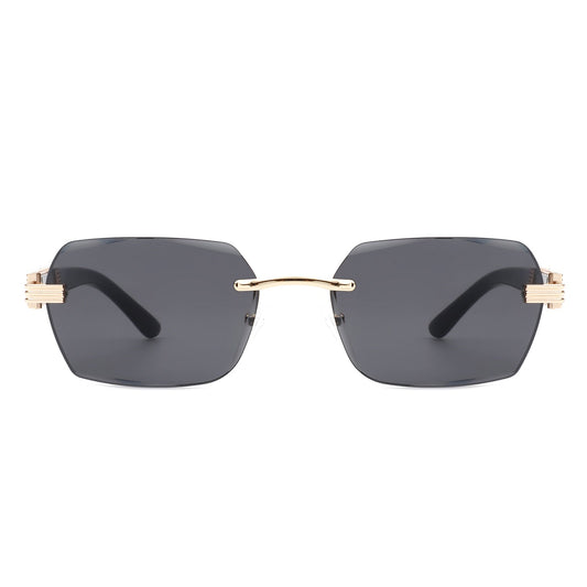 Hailstorm - Rectangle Retro Rimless Tinted Frameless Fashion Square