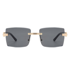 Tycho - Retro Rimless Square Tinted Flat Top Sunglasses