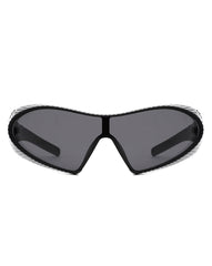 Ascary - Oversized Winged Bar Shield Sunglasses