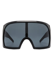 Blaze - Oversized Curved Shield Wrap-Around Square Sunglasses