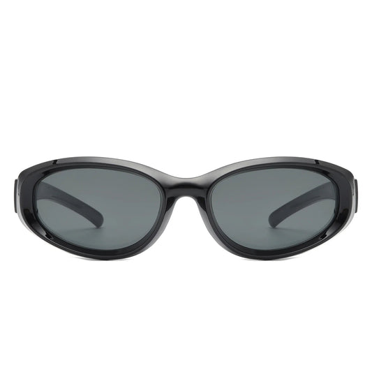 Nudge - Rectangle Retro Chic Oval Fashion Sunglasses