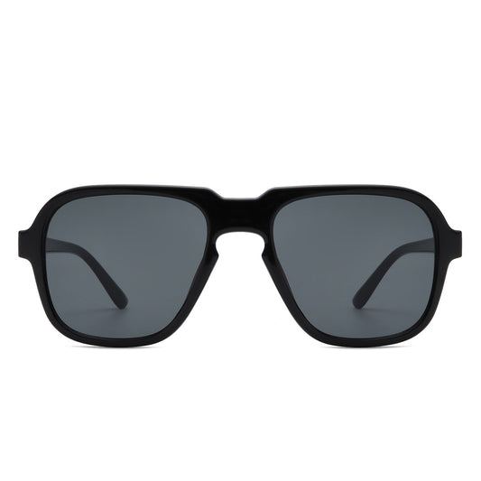 Nightime - Retro Aviator Style Tinted Square Sunglasses