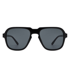 Nightime - Retro Aviator Style Tinted Square Sunglasses