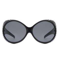 Radiant - Oversized Round Wrap-Around Fashion Women's Sunglasses