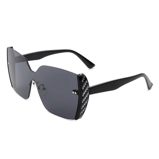 Xanadune -  Square Oversize Half Frame Tinted Retro Fashion Women Sung