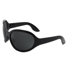 Aerith - Oversized Curved Round Fashion Sunglasses for Women