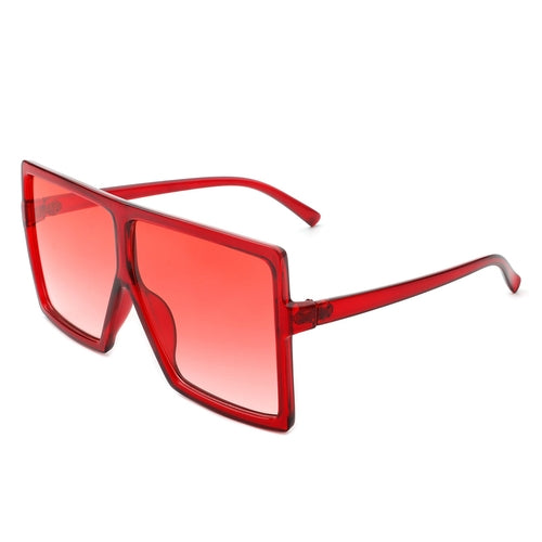 Amarylla - Oversize Flat Top Square Tinted Women Fashion Sunglasses